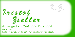 kristof zseller business card
